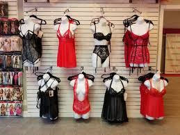 wall of lingerie at local boutique on San Antonio's West Side